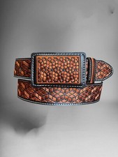 Cinto bordado estilo cowboy ocidental Cinto Bordado Vaquero Piteado de Piel comprar usado  Enviando para Brazil