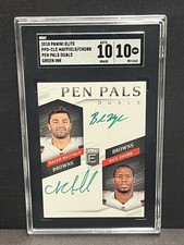 Baker Mayfield Nick Chubb Auto Dual RC 2018 Elite Pen Pals VERDE SGC 10 10 Gem! comprar usado  Enviando para Brazil