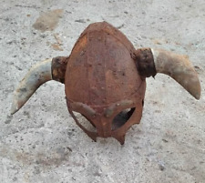 Antiguo casco antiguo vintage arte popular metal guerrero vikingo luchador armadura con cuernos, usado segunda mano  Embacar hacia Argentina