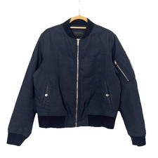 Jaqueta Bombardeiro Masculina Rag & Bone 42/L M1-A Estilo Militar Azul Zíper Completo, usado comprar usado  Enviando para Brazil