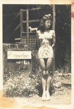Foto vintage linda mulher sexy maiô estilo vestido curto moda praia casa comprar usado  Enviando para Brazil