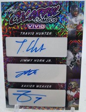 Travis Hunter Jimmy Horn Xavier Weaver 2024 Leaf Vivid Colorful Combos Auto #7/9 comprar usado  Enviando para Brazil