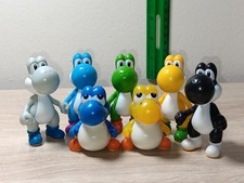 LOTE 7 YOSHI 2,5" Amarelo Brilhante + Azul Bebê Amarelo Branco Preto Super Mario Jakks, usado comprar usado  Enviando para Brazil