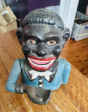 Usado, Caixa de dinheiro 'Jolly Bank' mecânica de ferro fundido. Vintage comprar usado Usado, Caixa de dinheiro 'Jolly Bank' mecânica de ferro fundido. Vintage comprar usado  Enviando para Brazil