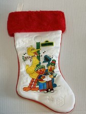 Antiga Meia de Natal Rua Sésamo 1982 Big Bird Cookie Monster Bert Ernie comprar usado  Enviando para Brazil