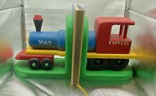 Wooden train bookends for sale  Holyoke