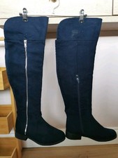 navy blue boots knee for sale  HULL