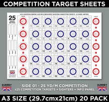 Competition target sheets for sale  WOKING