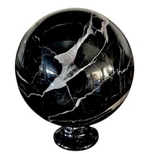 Bola En Mármol Negro Con Poggiasfera Baja Escultura de Tabla Home Arte Ø 14cm comprar usado  Enviando para Brazil