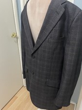 Usado, Blazer masculino Alan Riverer cinza com xadrez bronzeado jaqueta elegante de dois botões tamanho 46 longo comprar usado  Enviando para Brazil