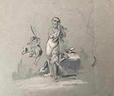 Dessin ancien femme d'occasion  Artigues-près-Bordeaux