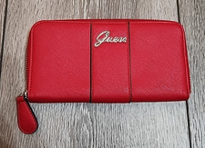 NOVA Carteira Feminina de Couro Guess Vermelha e Prata Monay SLG com Zíper ao Redor Logotipo comprar usado  Enviando para Brazil