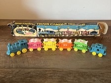 Usado, Decoração de bolo de aniversário vintage JOY vela trem animais zoológico feito em Hong Kong comprar usado  Enviando para Brazil