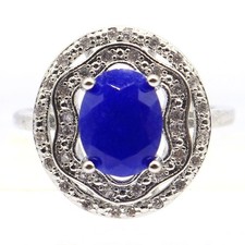 Anéis femininos de prata 9,0 de safira azul muito real CZ uso diário comprar usado  Enviando para Brazil
