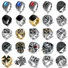 Anéis de banda vintage masculinos de aço inoxidável punk gótico motociclista joias tamanho 8-15 comprar usado  Enviando para Brazil