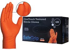 Orange nitrile gloves for sale  LONDON
