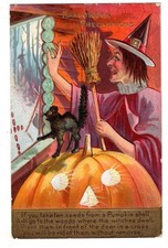 Cartão postal de férias vintage 1909 Brasil IN Witch Halloween precauções casa de madeira, usado comprar usado  Enviando para Brazil