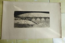 LYON - Joanny DREVET (1889-1969), « Pont de la Guillotière ». 120/150. TBE d'occasion  Plaisance-du-Touch