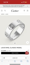 Men platinum cartier for sale  SURBITON