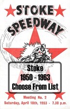Stoke speedway programmes for sale  SOUTHAMPTON