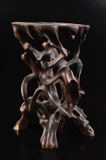 U3887: Banheira de jardim japonesa antiga de madeira bem torneada vaso de flores suporte mesa Ikebana, usado comprar usado  Enviando para Brazil