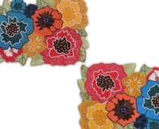 Conjunto de miçangas Placemat, tapete de mesa floral multicolorido, placas carregador de mola 12X14 polegadas comprar usado  Enviando para Brazil