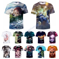 Camiseta anime manga curta casual estampa completa 3D Demon Slayer: Kimetsu no Yaiba comprar usado  Enviando para Brazil