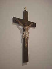 Antico crocifisso legno usato  Militello in Val di Catania
