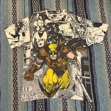 Camiseta masculina vintage 1991 Marvel Mega Comic Images Wolverine Psylocke Xmen GG anos 90, usado comprar usado  Enviando para Brazil