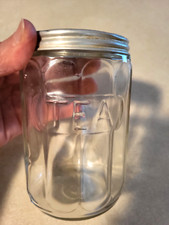 VASILHA DE CHÁ DE VIDRO VINTAGE COM ORG. PARAFUSO NA TAMPA PARA ARMÁRIO DE COZINHA HOOSIER, usado comprar usado  Enviando para Brazil