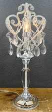 Usado, Candelabro estilo vintage girinos abajur de mesa frisado cristais falsos lucite transparente comprar usado  Enviando para Brazil