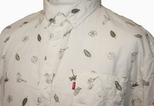 Camisa Havaiana Masculina Manga Curta Levi's -XL- Branca - Blusa Estampa Flamingo Palm Tree comprar usado  Enviando para Brazil