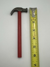 Martelo de garra cabo de madeira vermelho caixa de ferramentas brinquedo 6” vintage criança tamanho curvo comprar usado  Enviando para Brazil