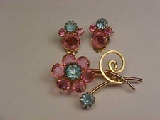 Vintage goldtone pink for sale  Newton