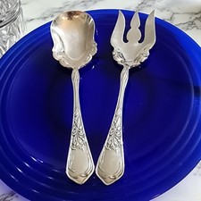 Antigo 2 peças Pesa México Alpaca Silverplate conjunto de servir garfo/colher caçarola 8,75" comprar usado  Enviando para Brazil