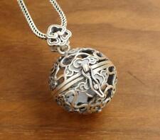Antigua Plata Esterlina Recorte Rollo Bola Grande Medallón Colgante Aromaterapia segunda mano  Embacar hacia Mexico
