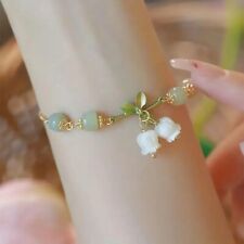 Pulseira Pingente Verde Frisada Flor Lírio do Vale Feminina Vintage Requintado comprar usado  Enviando para Brazil