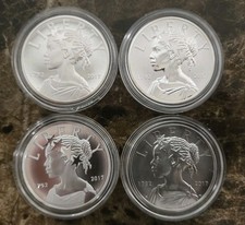 Pacote com 4 medalhas P, S,W,D - 2017 medalha de prata American Liberty 225 aniversário  comprar usado  Enviando para Brazil