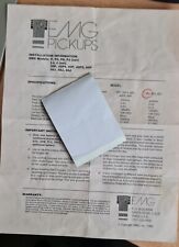 Emg pickups instructions for sale  CHIPPENHAM