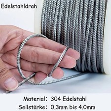 Edelstahlseil 3mm 4mm gebraucht kaufen  Versand nach Germany