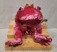2001 Commonwealth Hot Pink Crown Bow Frog Prince Toad Pelúcia de Veludo Esmagado 19" comprar usado  Enviando para Brazil