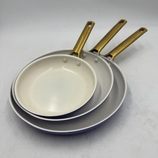 Frigideira GreenPan cerâmica antiaderente 8" 10" e 12" 3 peças, perivinkle comprar usado  Enviando para Brazil