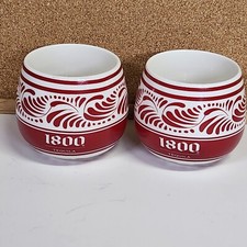 1800 canecas promocionais de cerâmica vermelha e branca tequila conjunto de 2 , usado comprar usado  Enviando para Brazil