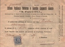 1929 ricevuta istituto usato 1929 ricevuta istituto usato  Albenga