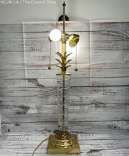 Lámpara de piña vintage moderna de mediados de siglo de cristal y latón segunda mano  Embacar hacia Mexico
