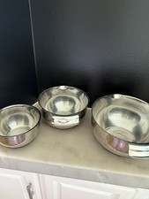 Conjunto de tigela de aço inoxidável 3 peças Sharper Image parte inferior de borracha comprar usado  Enviando para Brazil