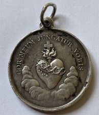 Médaillon Religieux Marie a été conçue sans péche Cor Neum Jungatur Vobis Silver comprar usado  Enviando para Brazil