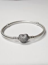 Pulseira corrente cobra fecho corações PANDORA MOMENTOS #590727CZ-20cm 8" polegadas comprar usado  Enviando para Brazil