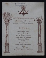 Franc maçonnerie menu d'occasion  Nantes-