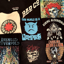 Lote de 10 camisetas de música banda de rock revenda turnê concerto atacado camiseta abóboras mortas comprar usado  Enviando para Brazil